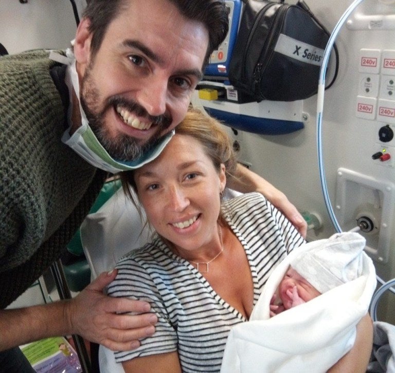 Mr and Mrs Howells with baby Wilf