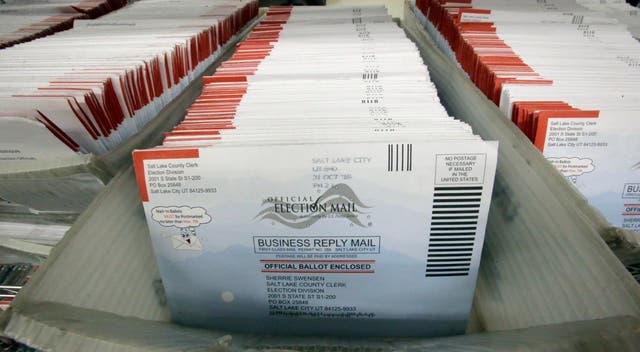 Mail-in ballots ready to be counted in Salt Lake City, Utah.