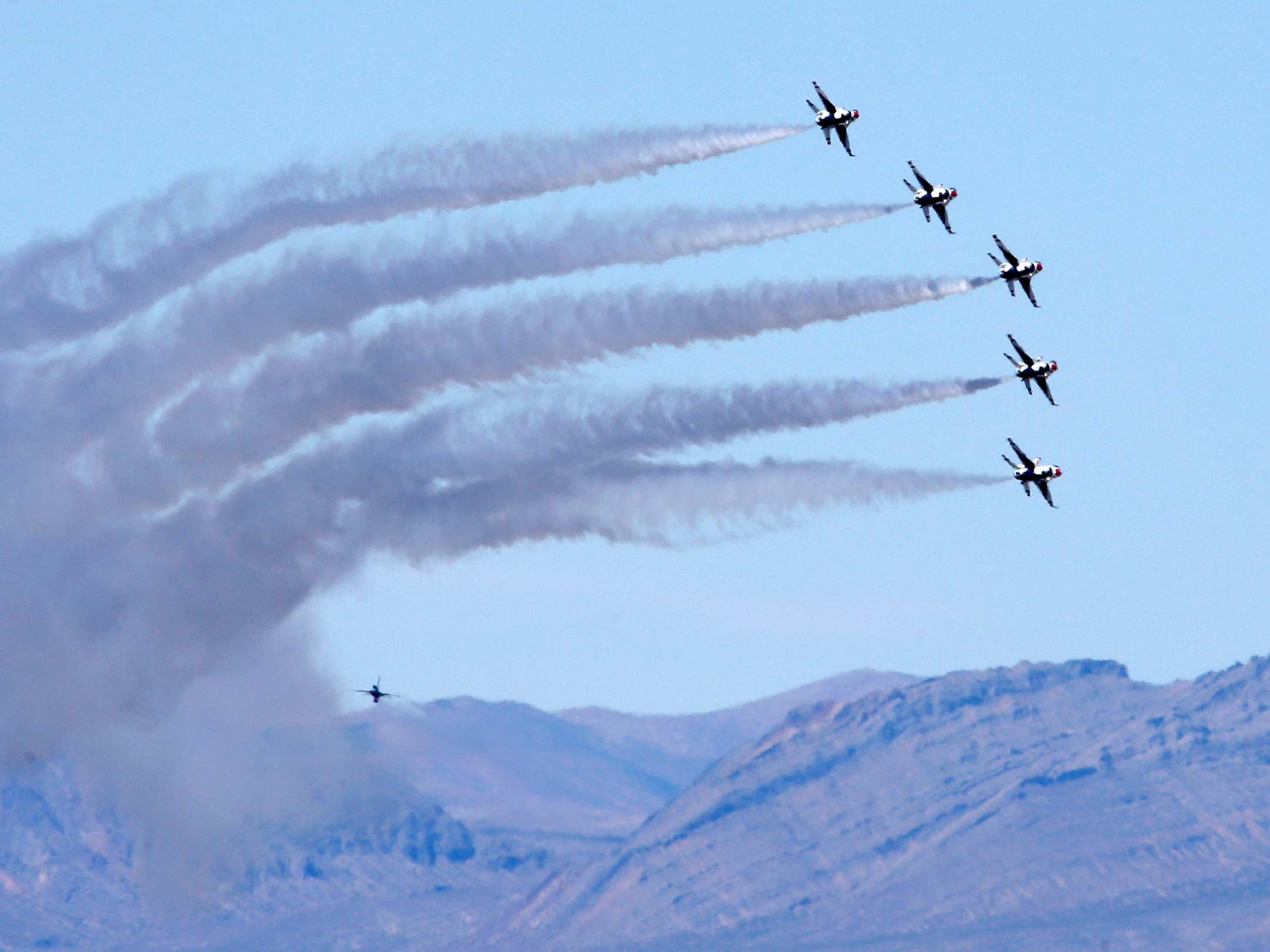 US Air Force Thunderbirds performed over Las Vegas on April 11 to thank health workers