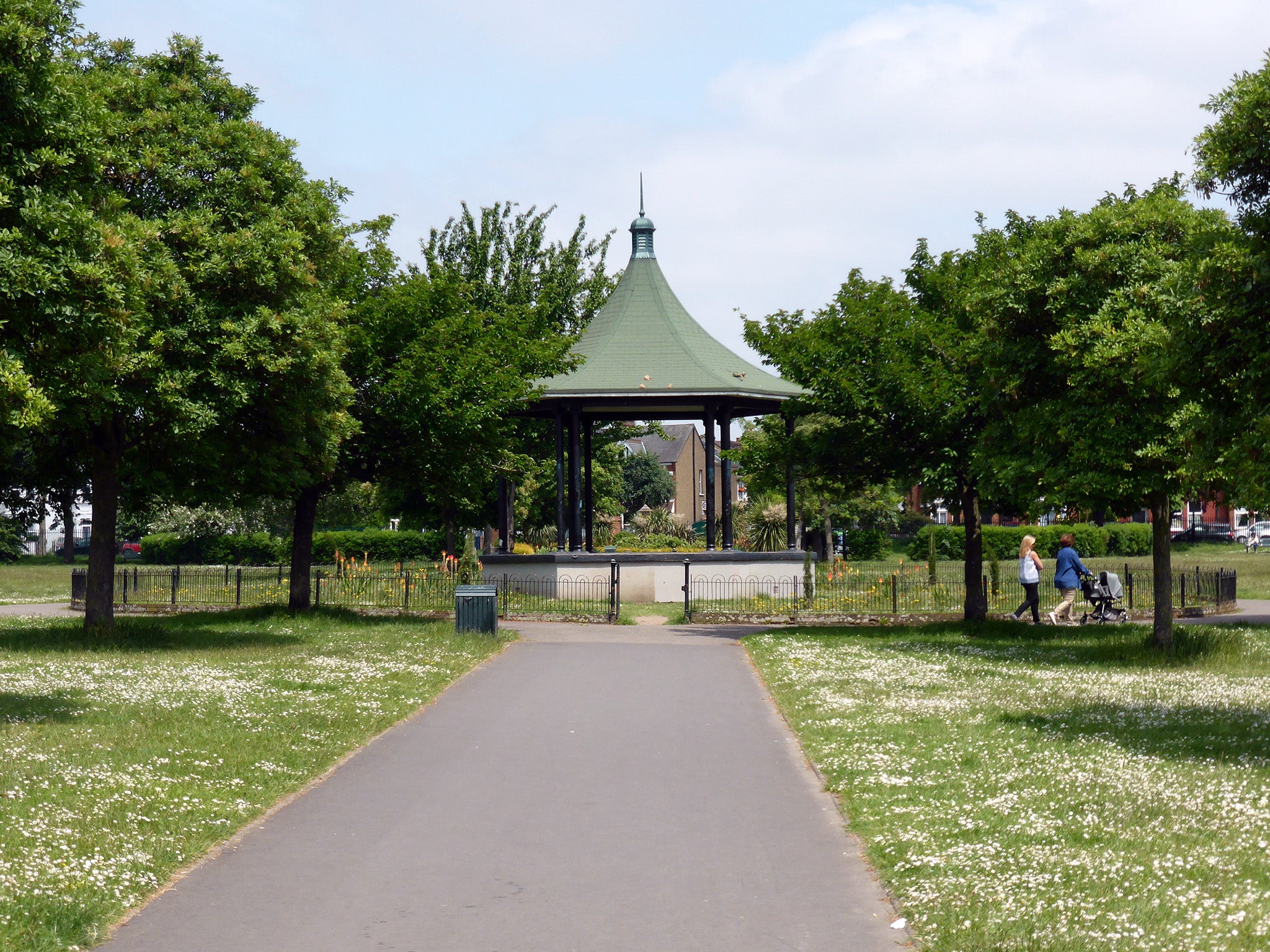 Scene of the crime: Elthorne Park, in Hanwell – the toilets have now gone