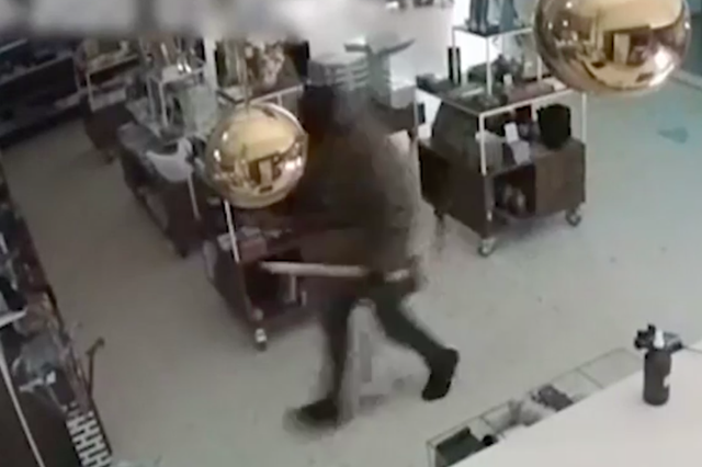 CCTV footage shows the thief carrying out the heist