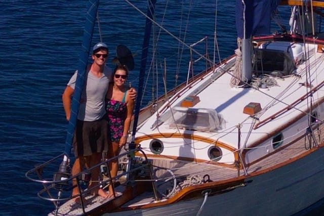 Elena Manighetti, 32, and Ryan Osborne, 33, were unaware of the scale of the Covid-19 while crossing the Atlantic on their boat Kittiwake.
