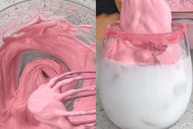 How to make whipped strawberry milk (Instagram @sweetportfolio)