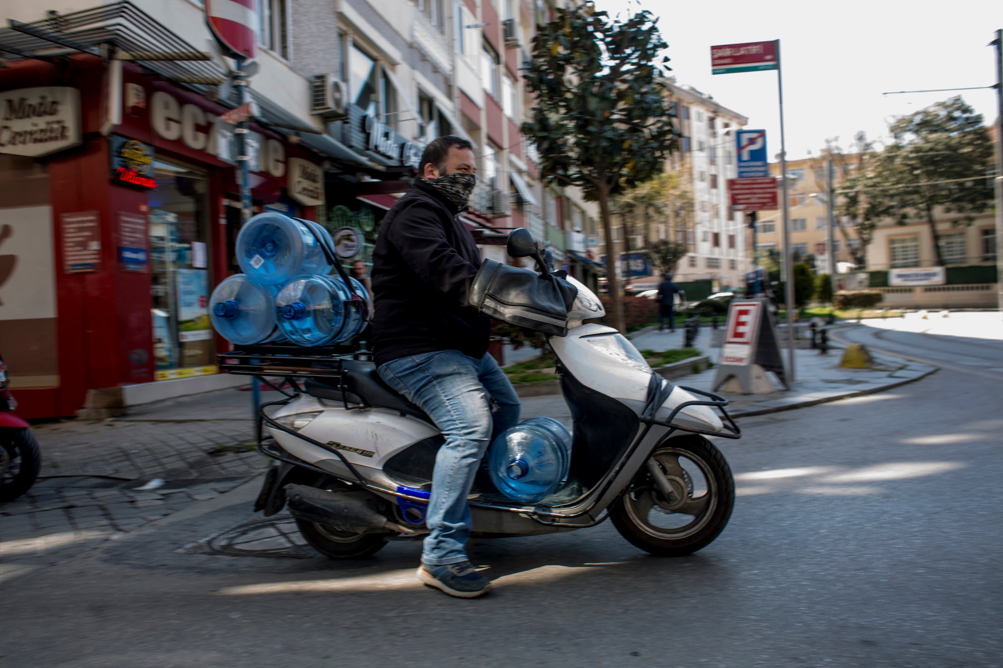 Soner Turoglu delivers large bottles of drinking water to homes around Istanbul