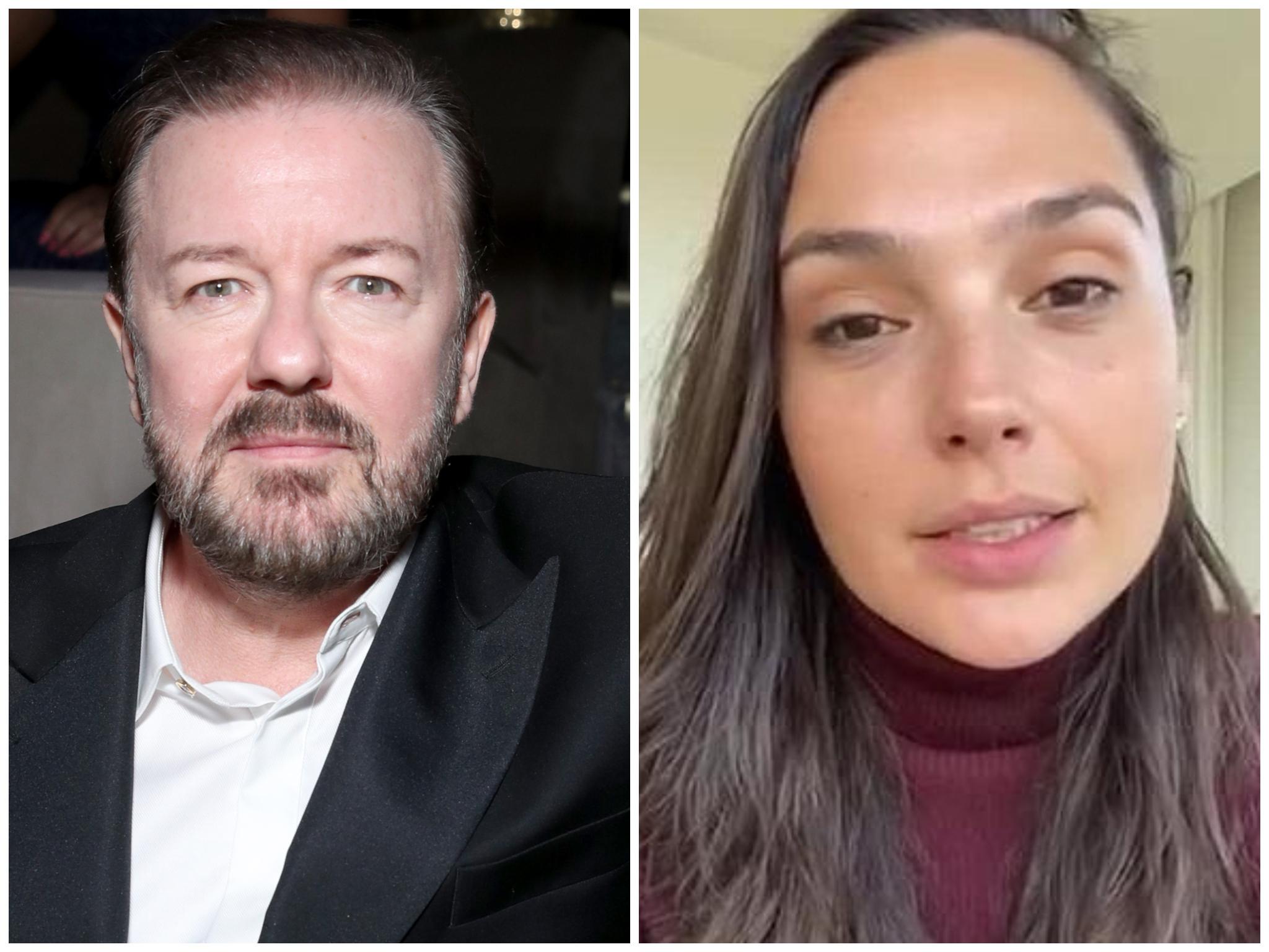 Ricky Gervais criticised Gal Gadot's viral 'Imagine' video