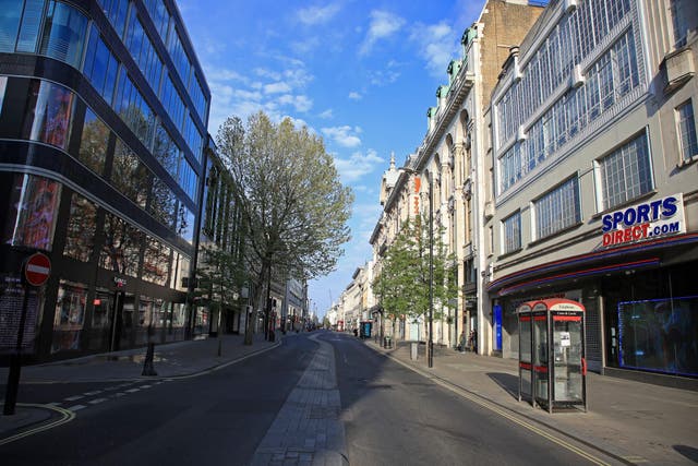 Oxford Street in London left deserted by the lockdown