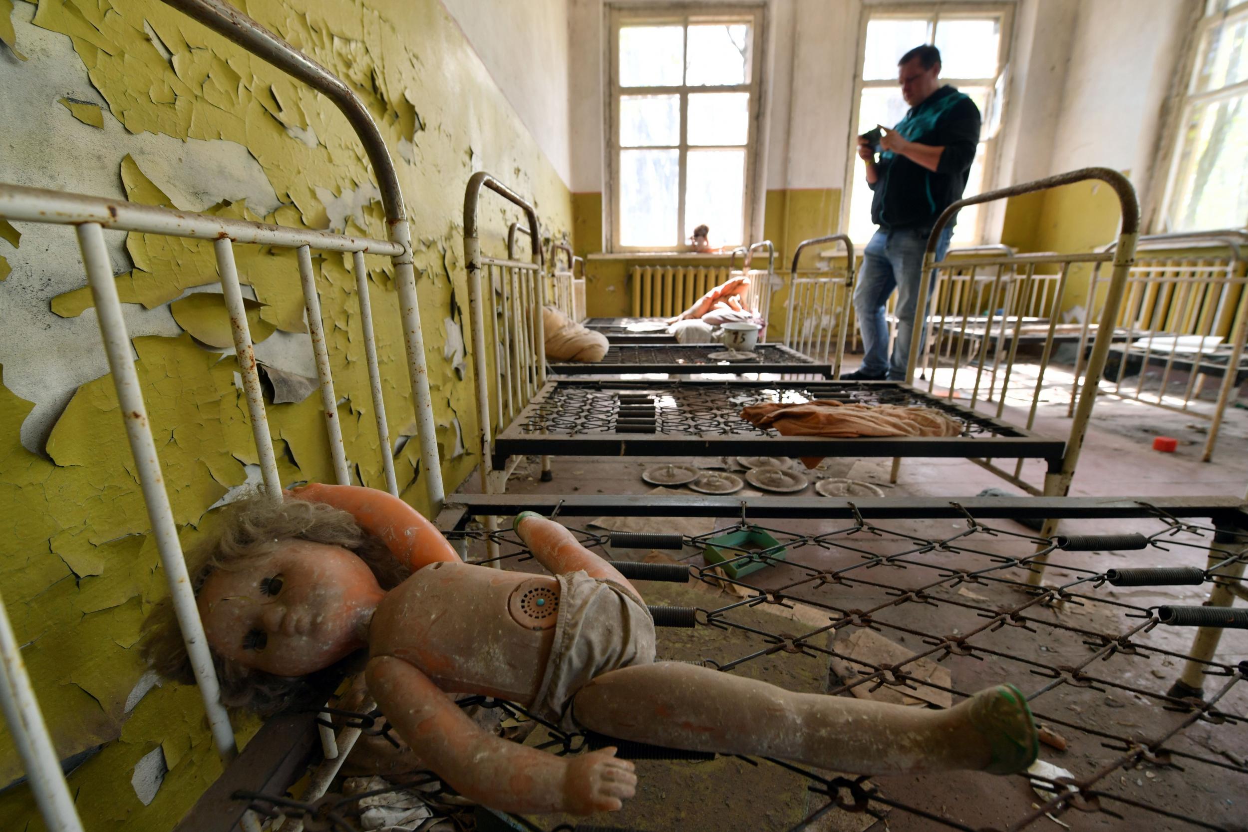 An abandoned kindergarten in the ghost village of Kopachi, near Chernobyl
