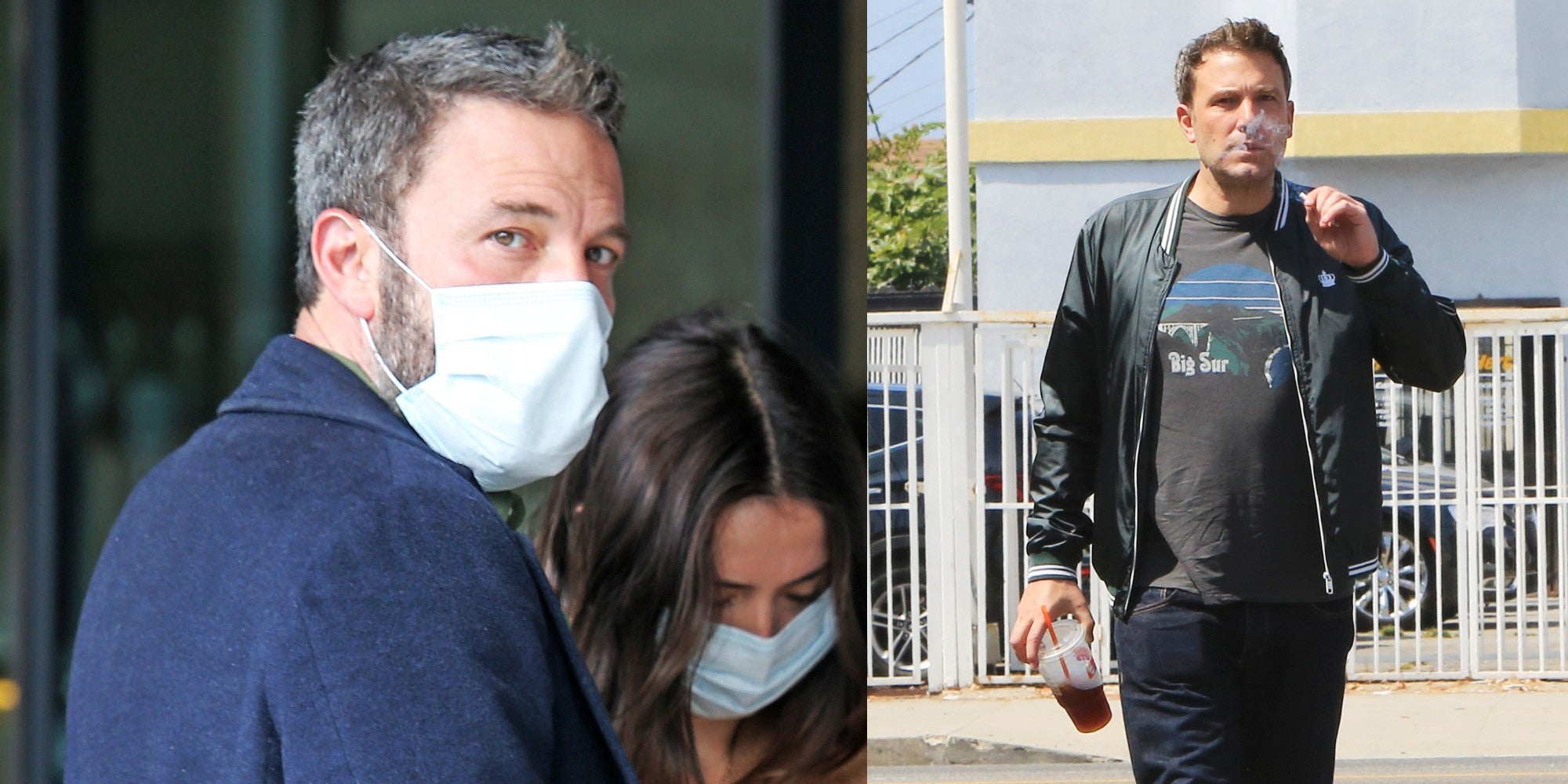 Coronavirus Ben Affleck Becomes A Meme After Being Pictured Smoking While Wearing A Face Mask Indy100 Indy100