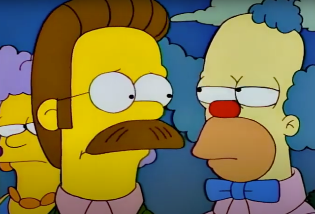 A Simpsons writer thinks Homer, who was not supposed to be in a Mr Burns scene, was redrawn as Krusty the Clown