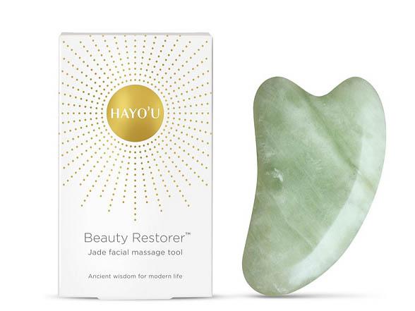 The Hayo’u beauty restorer facial massage tool can also be used on your neck too