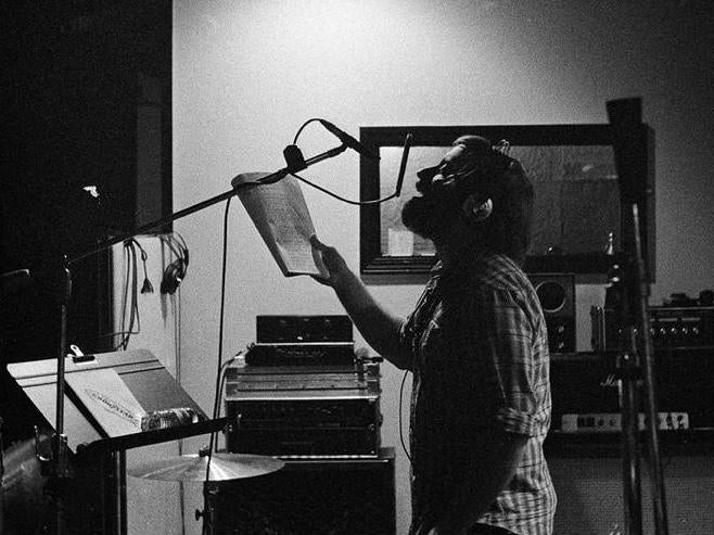 Dan Auerbach of The Black Keys lays down a vocal take in Muscle Shoals Sound Studio, Alabama