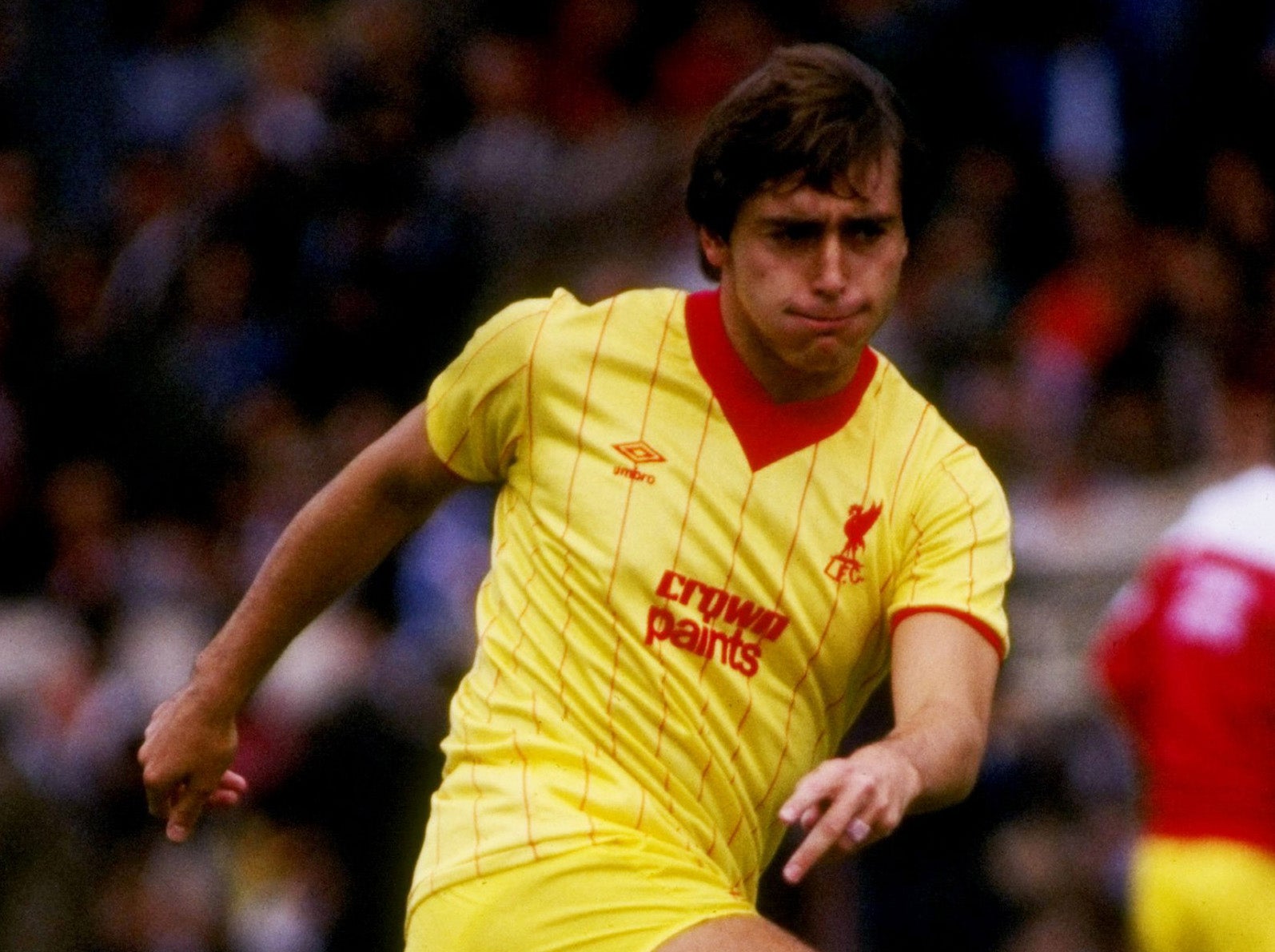 Robinson playing for Liverpool in 1983