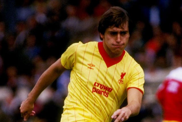 Robinson playing for Liverpool in 1983