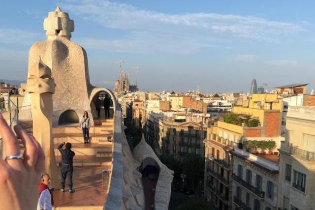 That summer's evening: sunset on the roof of Gaudi’s voluptuous masterpiece, La Pedrera