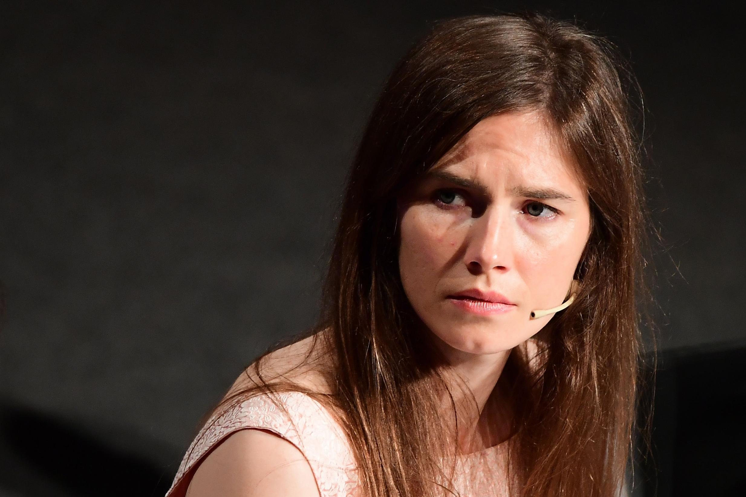 Amanda Knox attends a panel on criminal justice in Italy, on 15 June 2019.