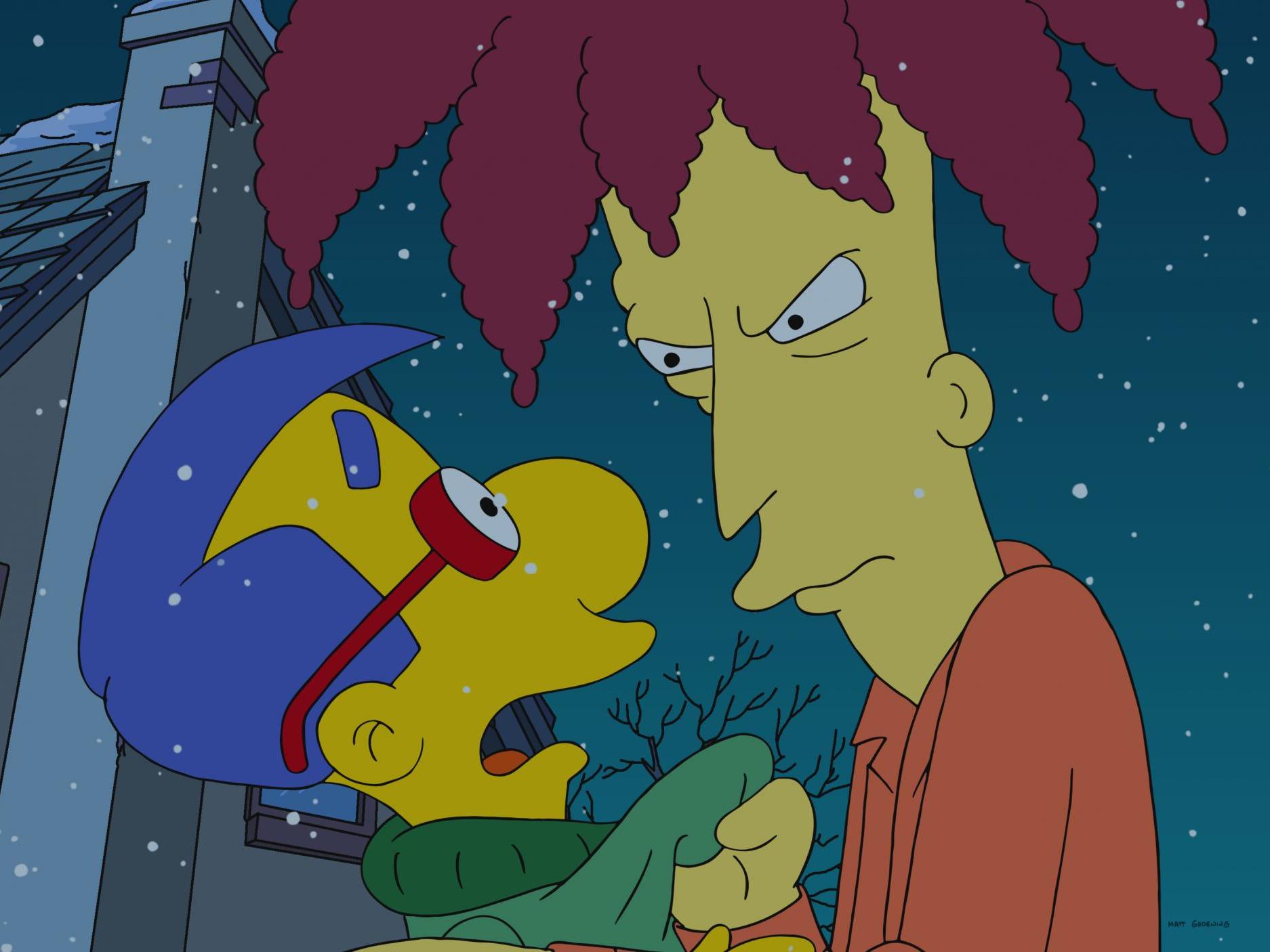 Sideshow Bob accosts Milhouse in the season 29 episode 'Gone Boy'