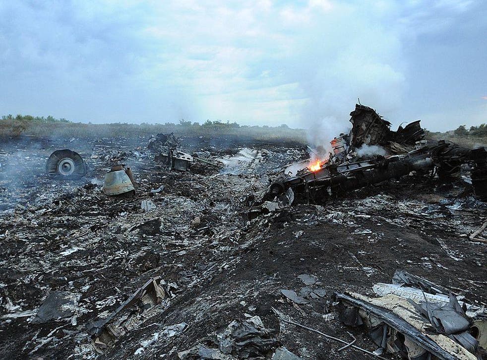The wreckage of the Malaysian Airlines flight MH17