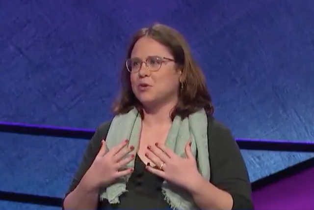 Sarah Jett Rayburn on 'Jeopardy!'.