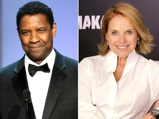 Oscar winning actor Denzel Washington and the US news anchor Katie Couric