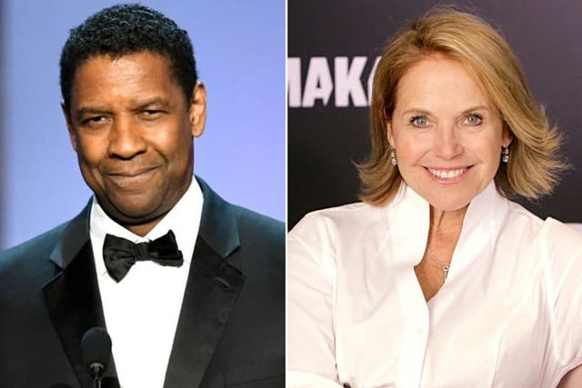 Oscar winning actor Denzel Washington and the US news anchor Katie Couric