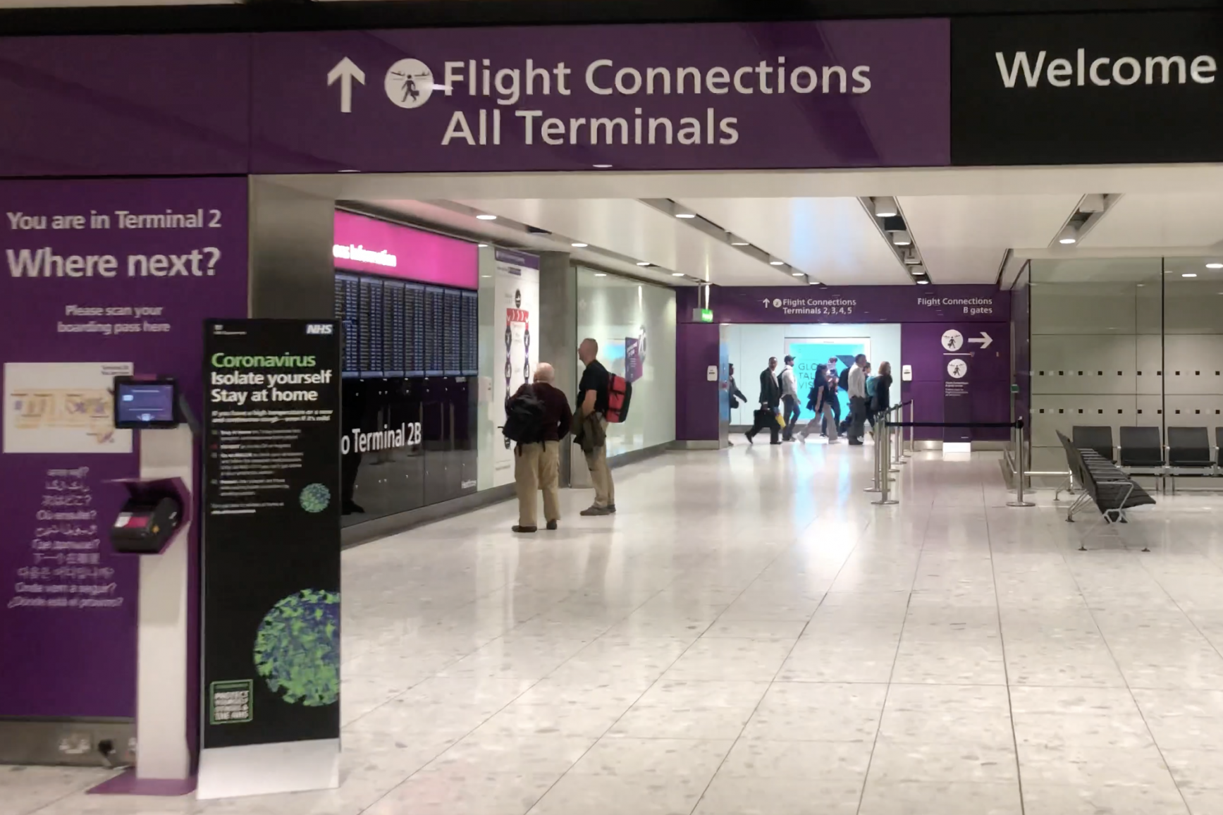 Where next? Arrivals at Heathrow Terminal 2