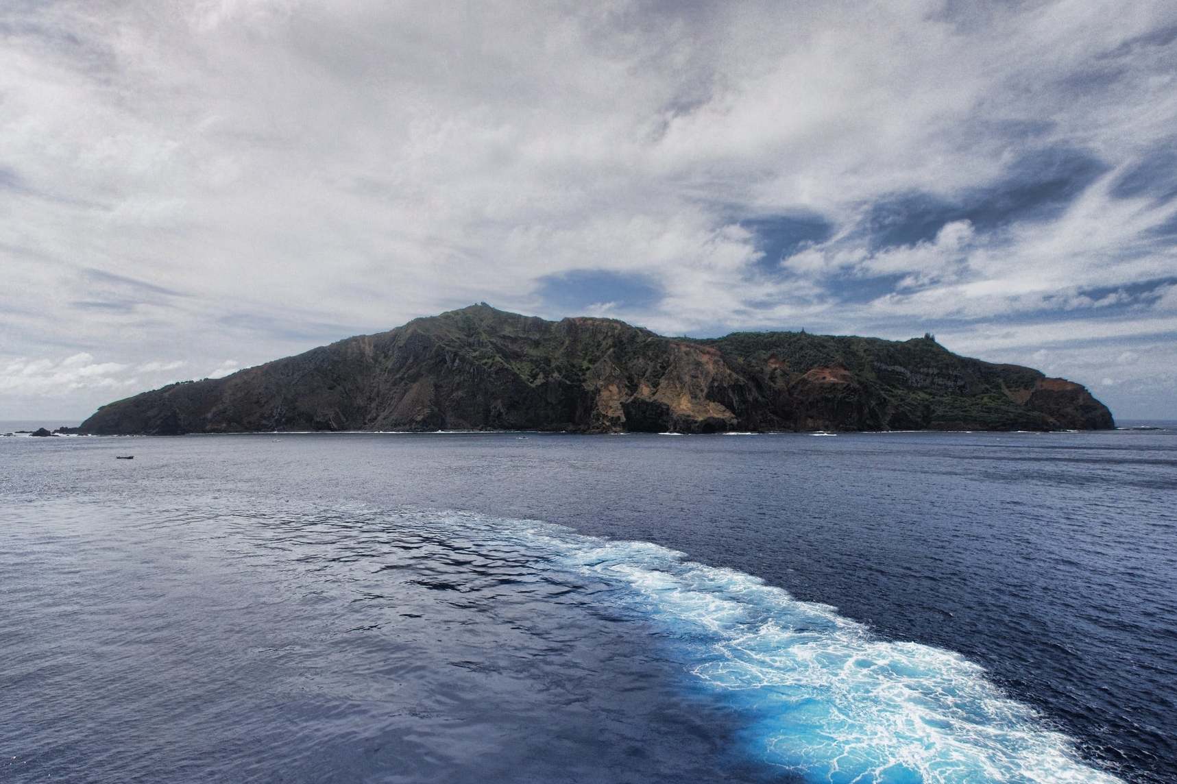 Sailing away from Pitcairn Island, the final stop for the Bounty mutineers