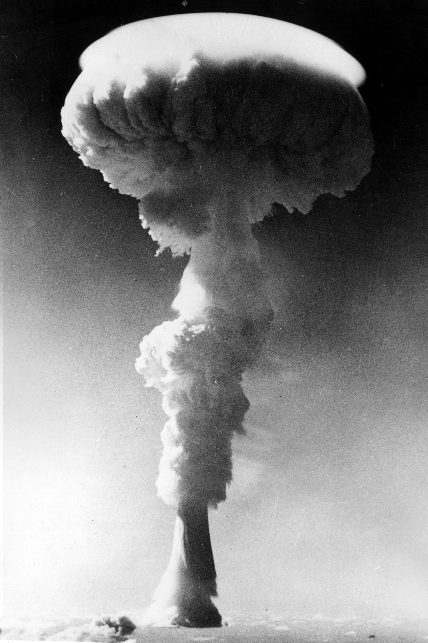 A mushroom cloud rises over the Pacific Ocean following the detonation of Britain’s first H-bomb near Christmas Island