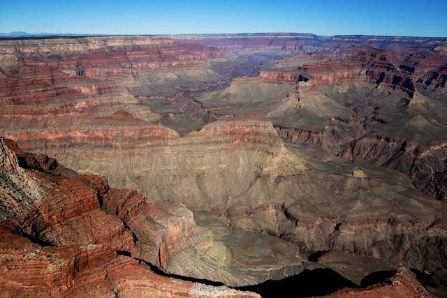 The Grand Canyon National Park as seen from a helicopter near Tusayan, Arizona