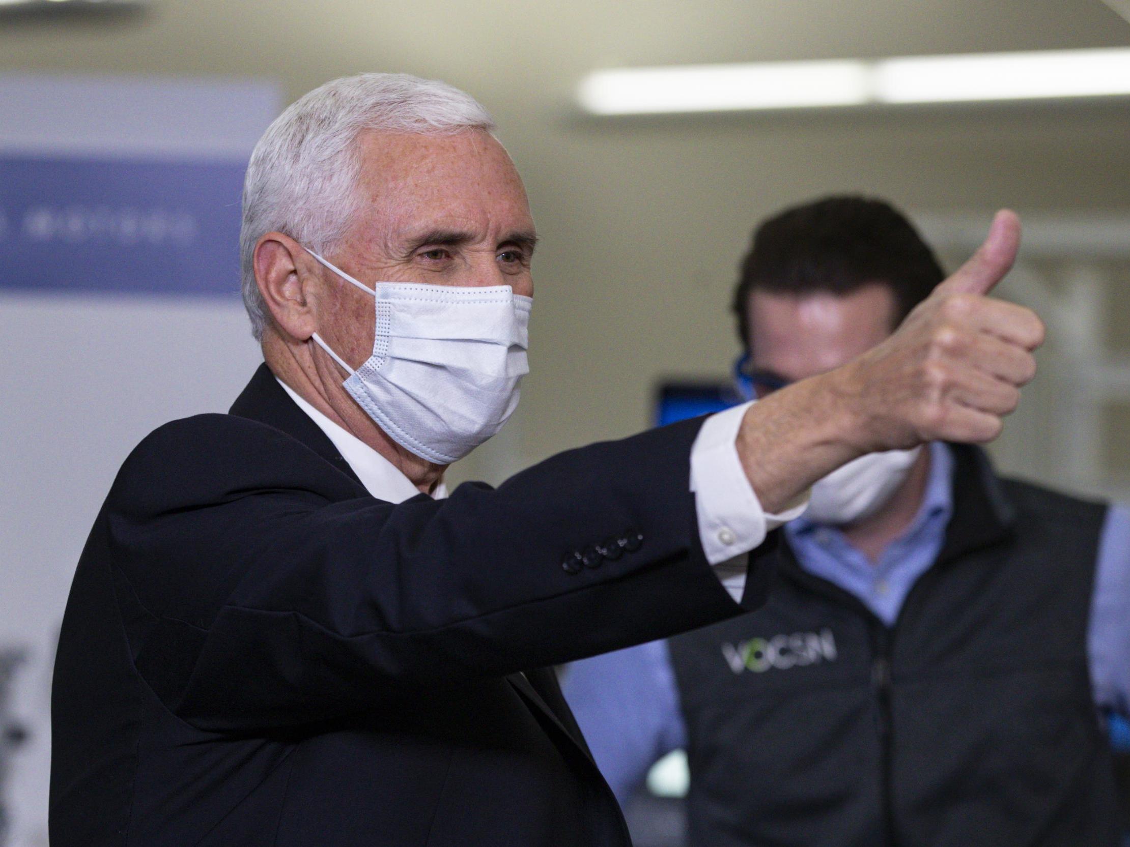 Pence faced criticism for not wearing a mask in Minnesota, but was pictured in Indiana fully covered up