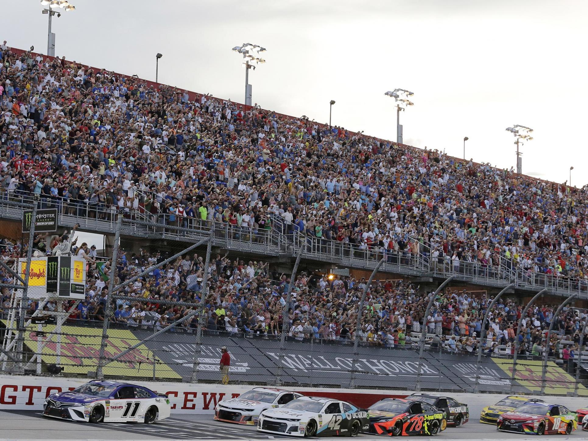 A Nascar race at Darlington Raceway in 2018