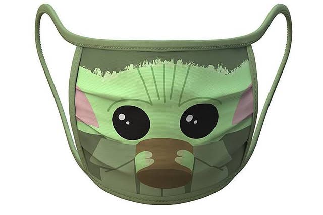 A Baby Yoda coronavirus face mask, which is being produced by Disney