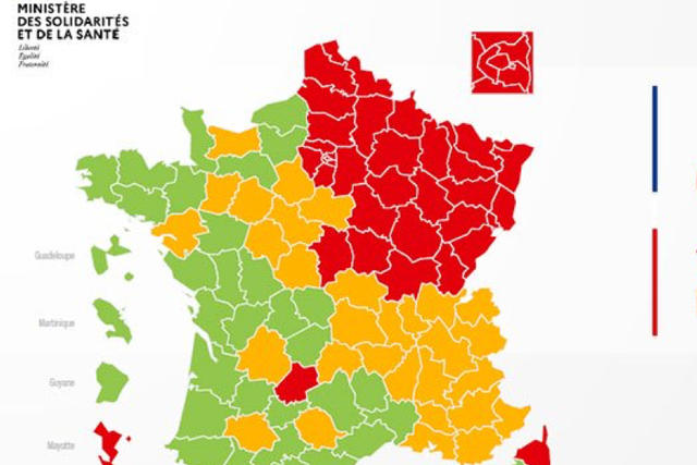 The French government has split France up into coloured zones as it moves to end the country's lockdown