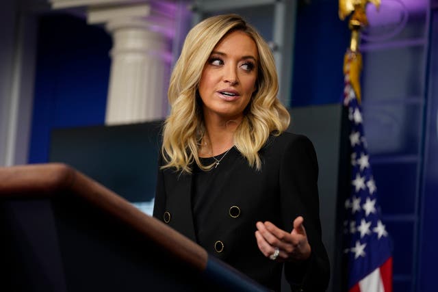 Kayleigh McEnany, Donald Trump's press secretary, speaks to reporters at her first White House briefing