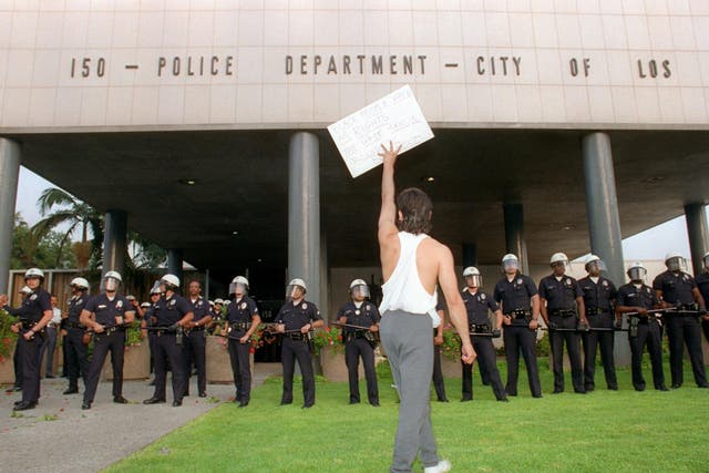 Riots largely fuelled by anger over acquittal of four white police officers who beat black motorist Rodney King