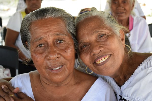 Teeua Teta (right) was just three-years-old when the Grapple Y explosion took place