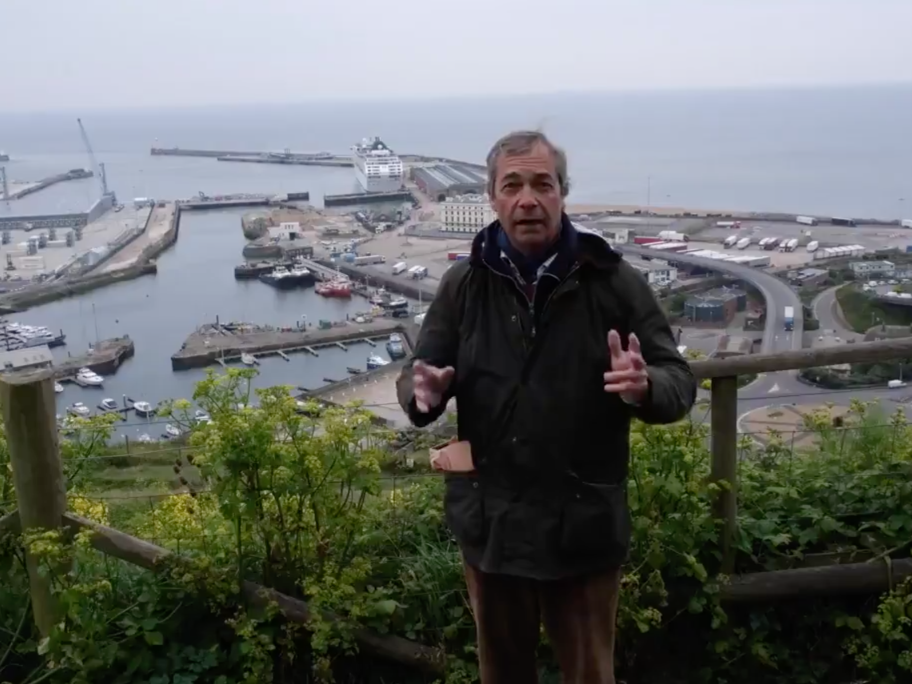Nigel Farage &apos;visited&apos; by police after travelling to Dover to report on migrants