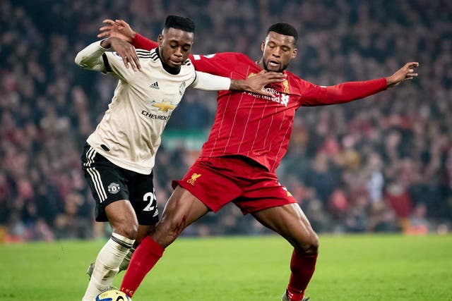 Aaron Wan-Bissaka of Manchester United in action