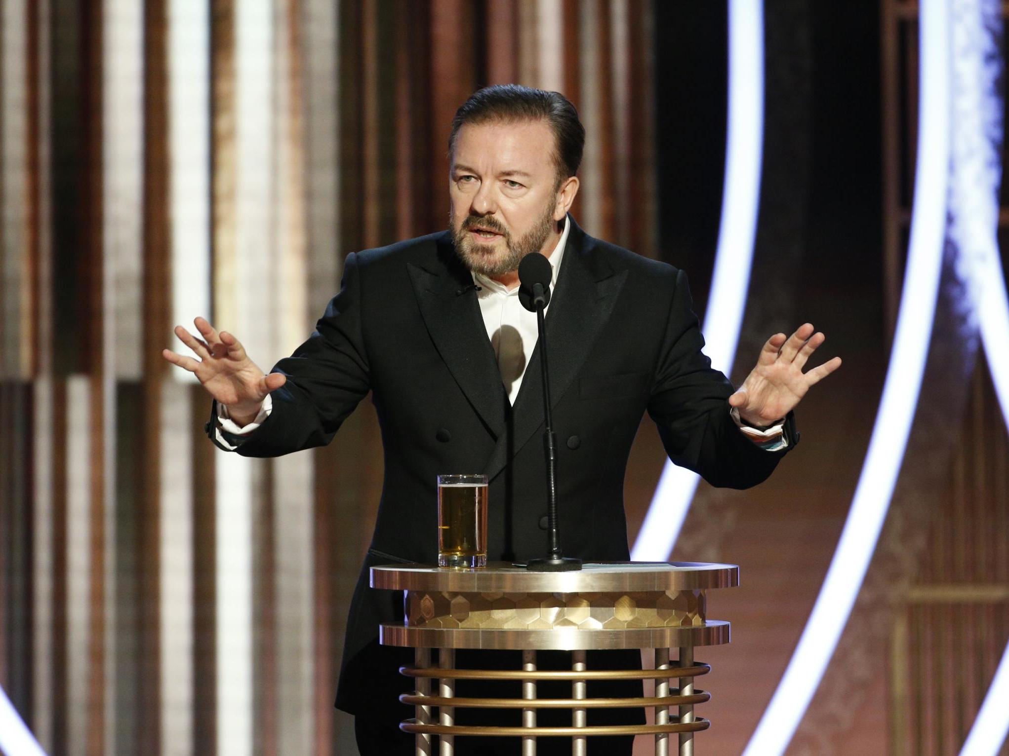 Ricky Gervais says he negotiated with 15 lawyers and executives over how to refer to Judi Dench&apos;s genitals at the Golden Globes