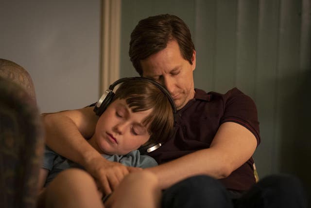 Joe (Max Vento) with his dad Paul (Lee Ingleby) in ‘The A Word’