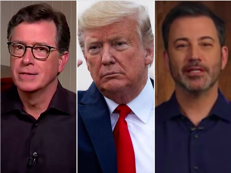 Stephen Colbert and Jimmy Kimmel hit back at Trump after Twitter attacks: 'Now get back to work royally f***ing everything up'