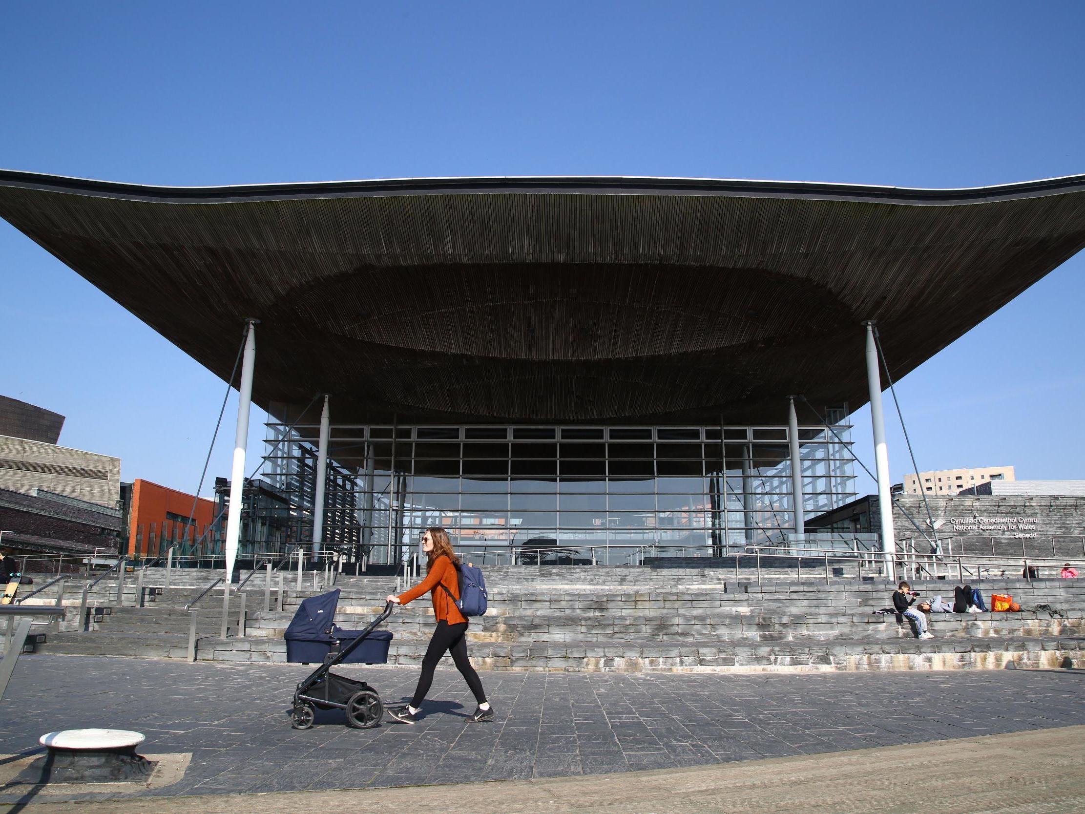 File image of the Senedd Building in Cardiff Bay, south Wales, 24 March 2020.