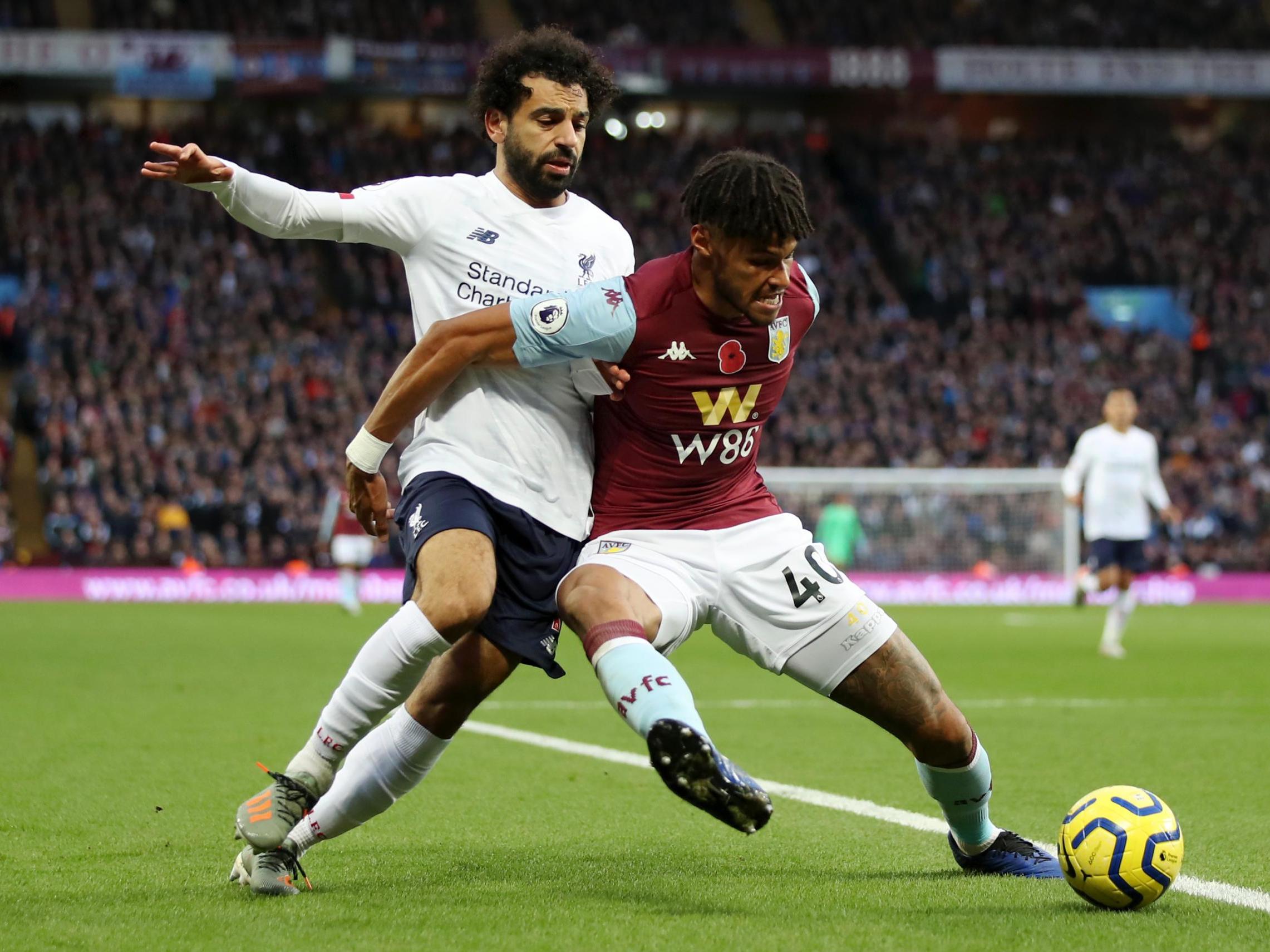 Tyrone Mings and Mohamed Salah