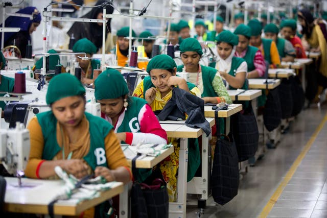 Trainees work at a garment factory in Dhamrai, near Dhaka, Bangladesh