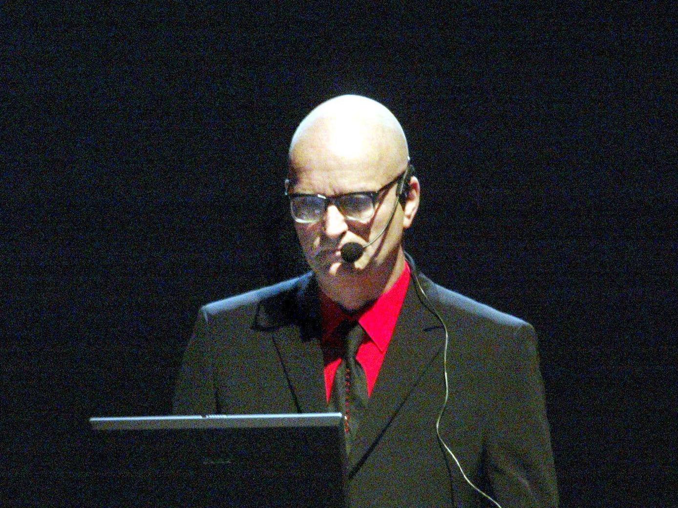 Schneider performing live in Helsinki with Kraftwerk in 2004