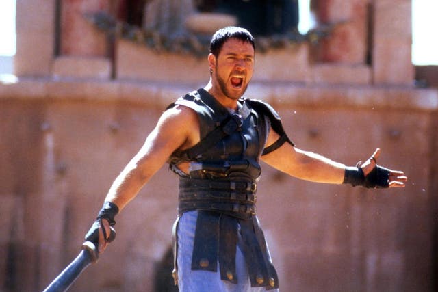 Are you not entertained? Russell Crowe won Best Actor at the Oscars for his role as warrior hero Maximus in Ridley Scott's Gladiator