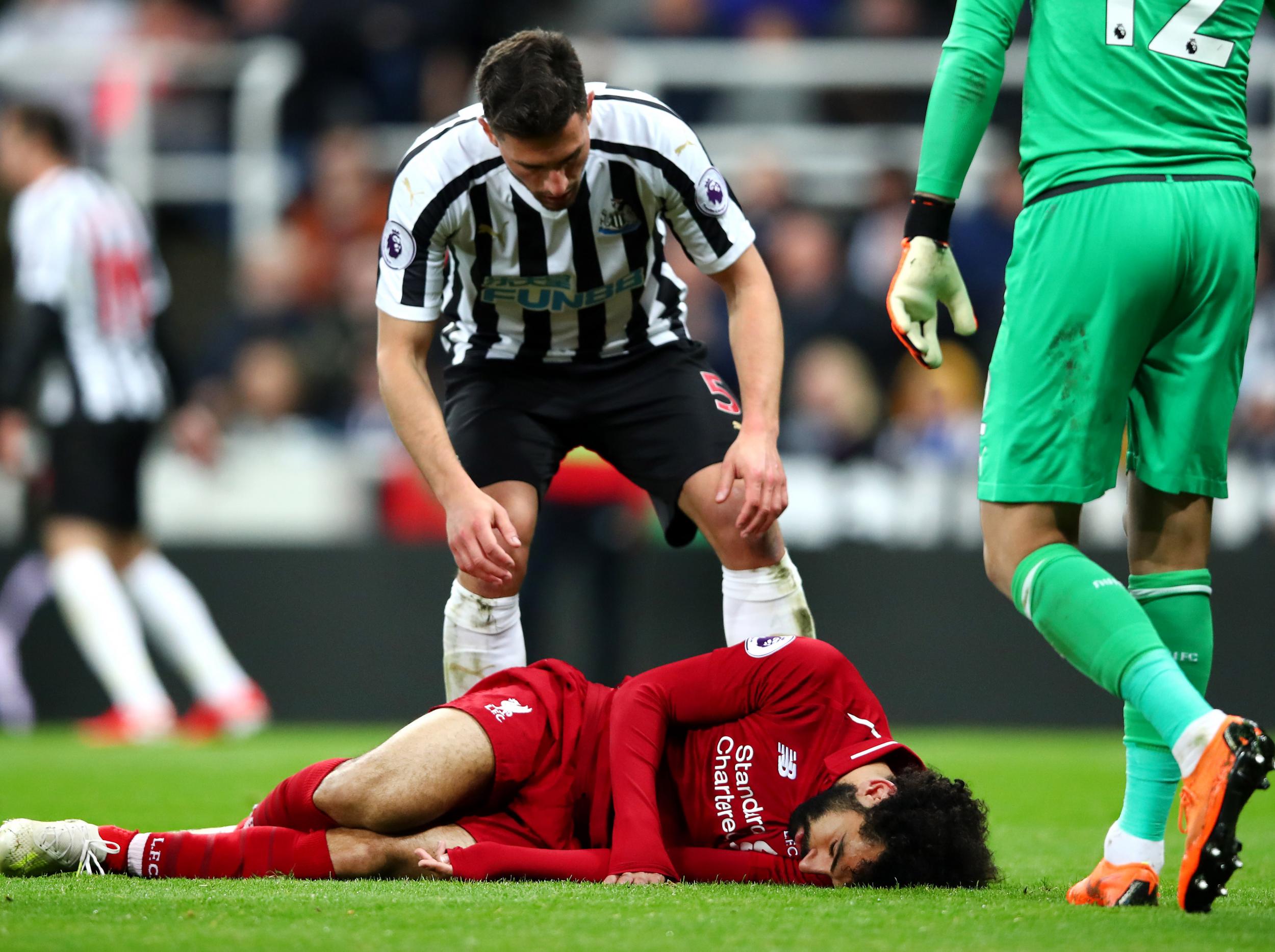 Salah was injured during the Newcastle win