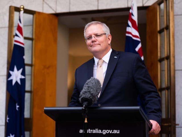 Prime minister Scott Morrison outline three-step plan during a press conference, 8 May 2020