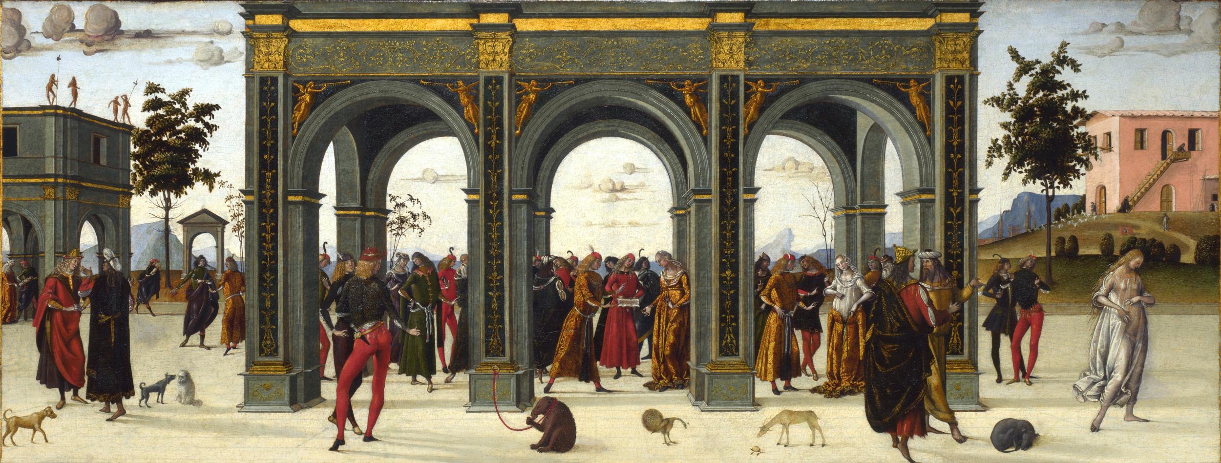 Anonymous Sienese artist: scene from the Story of Griselda, c1500