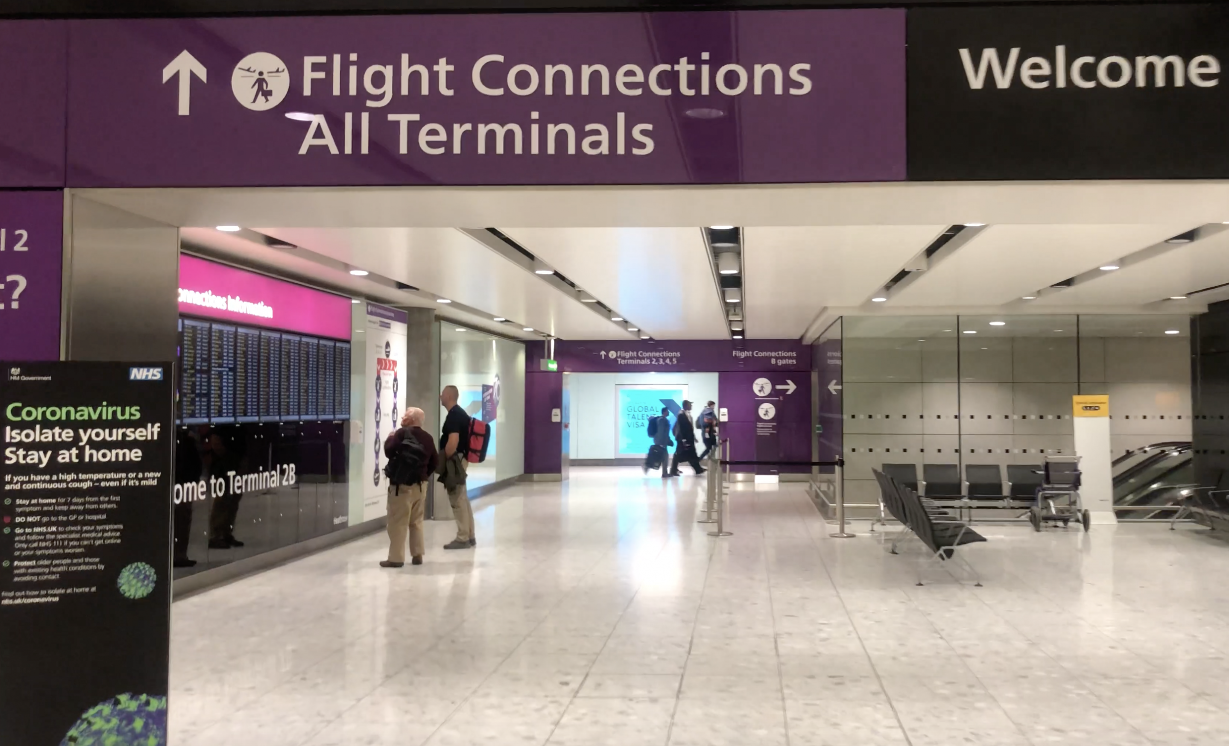 Where next? Passengers arriving at Heathrow will need to specific their destination for two weeks of self-isolation