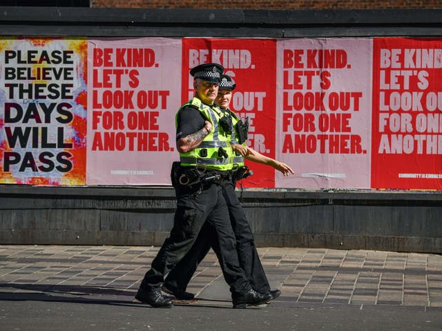 Officers continue to police the Covid-19 regulations as the UK prepares for minor changes to the lockdown